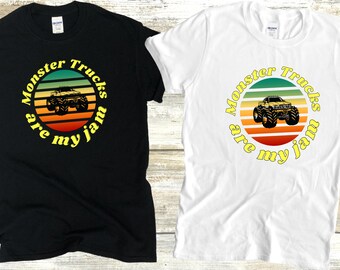 Monster Trucks Are My Jam T-shirt, Monster Truck Tee, Truck Lover Apparel, Motor Head Gear, Trucker T, Gift for Husband / Son, Unisex Sizes