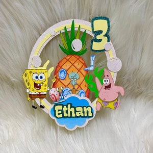 Spongebob SquarePants Cake Topper, SpongeBob Cake Topper, Custom Cake Topper, SpongeBob Birthday, SpongeBob Party