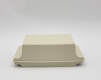 Vintage Tupperware Beige Butter Dish Cheese Storage #1512