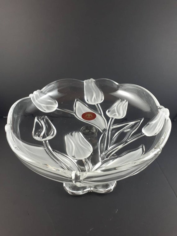 Vintage Original Walther Glas Pedestal Dish made in Germany