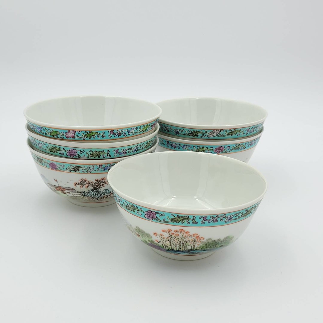 Vintage Chinese Rice Bowls 6 Cultural Revolution 19661976 Etsy