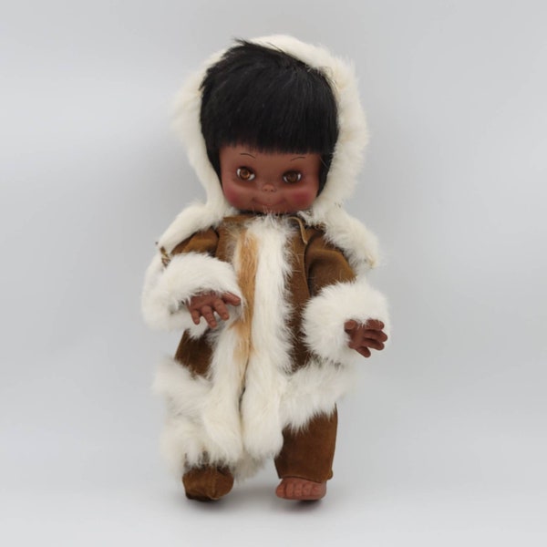 Vintage Jolly Toys Ojibway Doll Manitoulin Island Canadian First Nations 1965