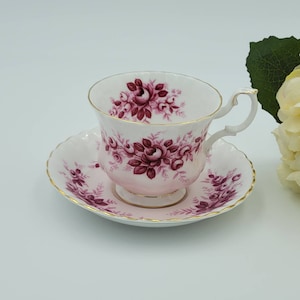 Royal Albert Serenade Pink Vintage Teacup and Saucer Melody Series