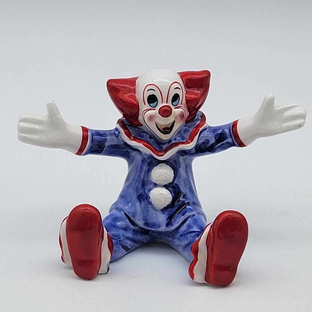 Vintage Sitting Bozo the Clown Ceramic Figurine NOS - Etsy