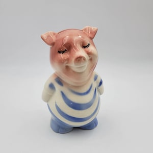 Vintage Anthropomorphic Pig Ceramic Coin Bank Royal Copley Piggy bank