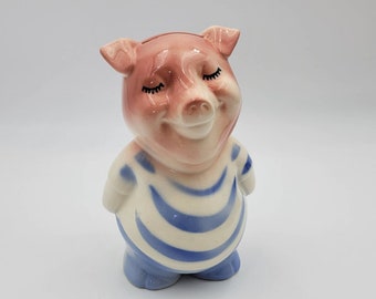 Vintage Anthropomorphic Pig Ceramic Coin Bank Royal Copley Piggy bank