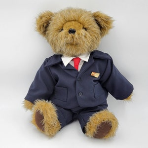 Vtg Handmade Brown Teddybear Wearing Suit and Tie Executive Bear Etsy UK