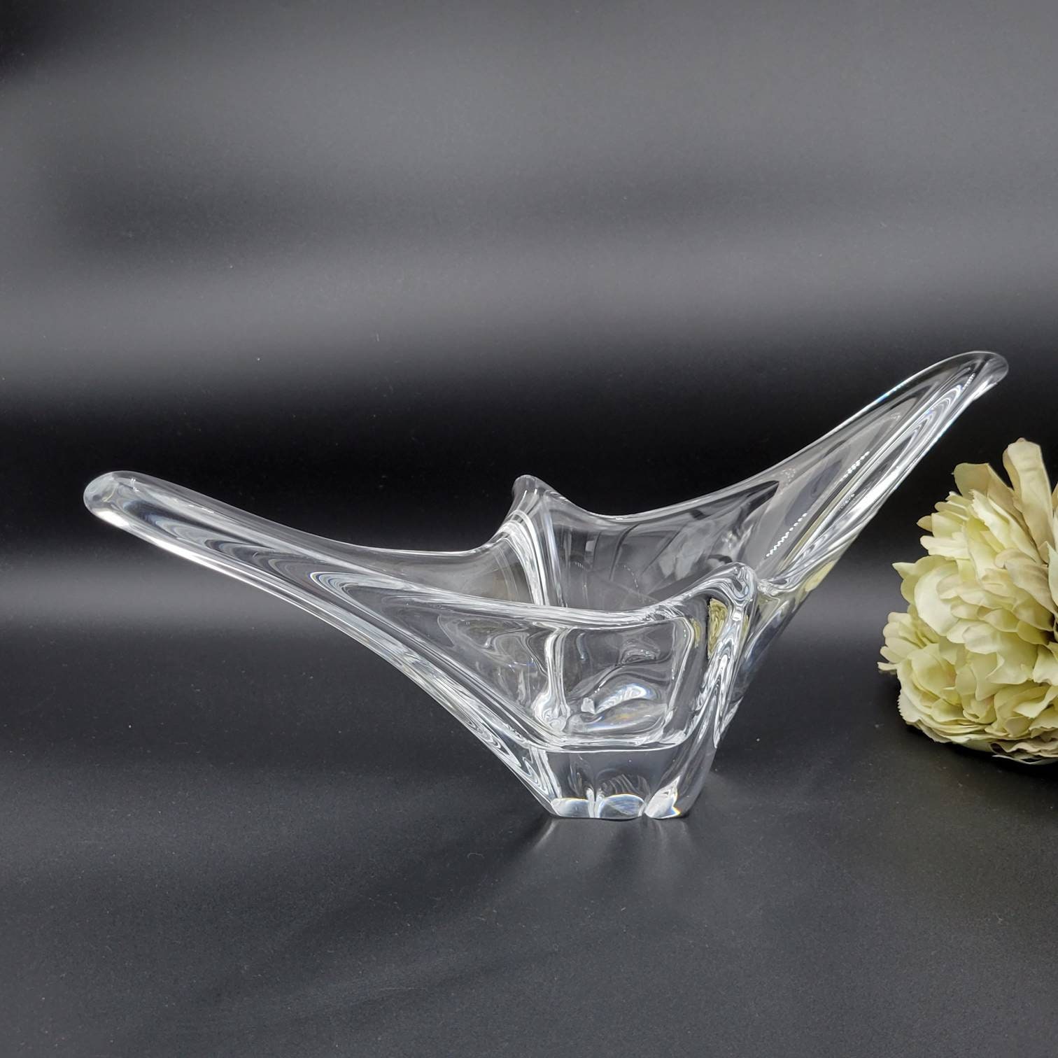 Daum France Monumental Crystal Glass Centerpiece Art Glass Bowl - Etsy