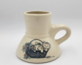 Vintage Cat Ceramic Travel Mug 1980's