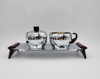 Glo Hill MCM Chrome Cream and Sugar Tray