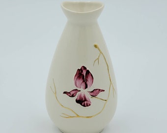 Vintage Carlton Ware Bud Vase Purple Magnolia Gold Branches