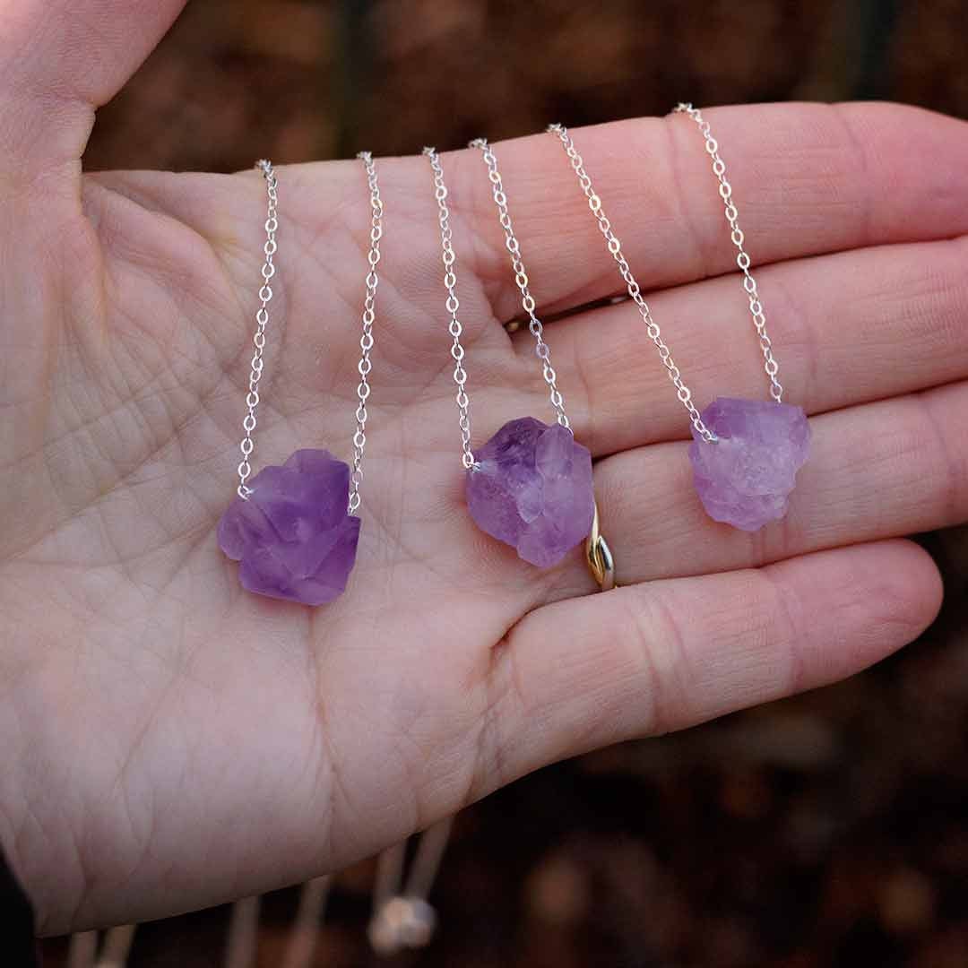 Raw shop amethyst jewelry