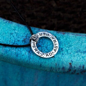 Ad Astra Per Aspera Necklace | Space Science Jewelry, Star Trek, Strange New Worlds, Red Rising, Inspirational, STEM Gift, To The Stars