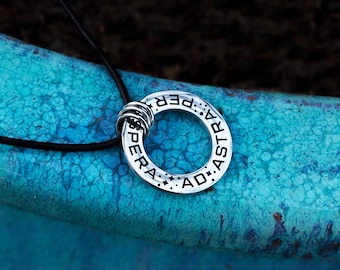 Ad Astra Per Aspera Necklace | Space Science Jewelry, Star Trek, Strange New Worlds, Red Rising, Inspirational, STEM Gift, To The Stars