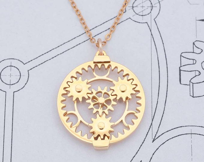 Planetary Gear Set Necklace | Kinetic Engineering Jewelry, Drivetrain Pendant, Mechanical Fidget, Gift for Engineers, Robotics, Physics
