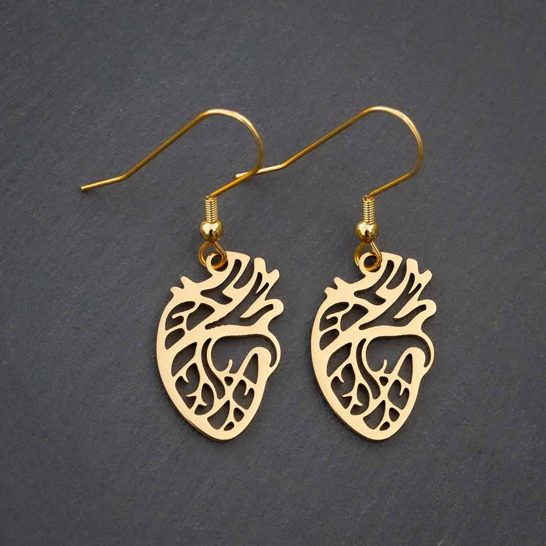 Anatomical Heart Earrings Science Biology Medicine Cardiology