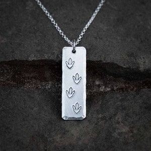 Theropod Dinosaur Footprint Necklace