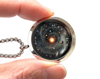 Hidden Universe Necklace | Boutique Academia Science Jewelry, Galaxy Necklace, Space, Astronomy, Physics, Unique STEM Gift for Scientists