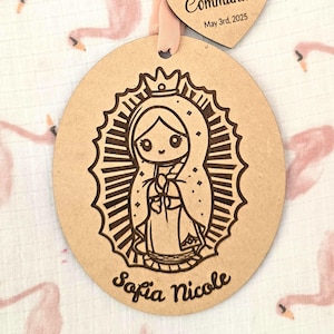 Our Lady of Guadalupe, Custom engraved Tag, Catholic, Baptism Favor, First Communion