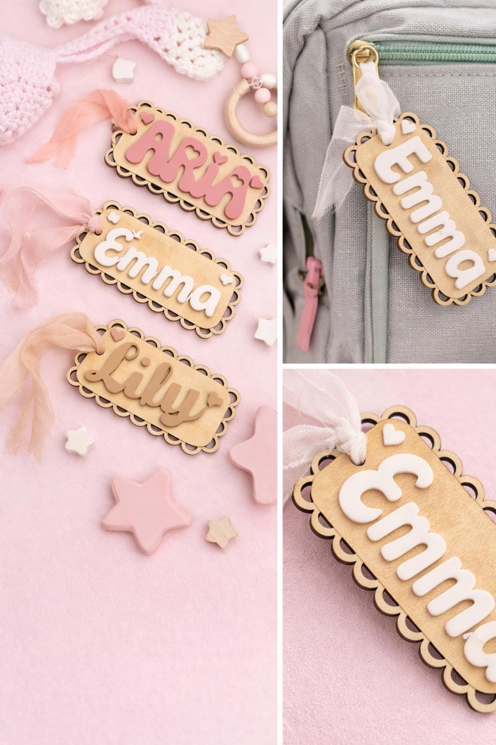 Personalized Wooden Name Tag | Custom Laser Cut Gift Basket Decor - Etsy