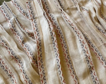 Vintage Pinch Pleat Drapes 1 Pair Leaf Shiny Material Retro MCM 25" x 70" Panels Vintage Pinch Pleat Drapes 1 Pair Leaf Shiny Material Retro MCM 25" x 70" Panels