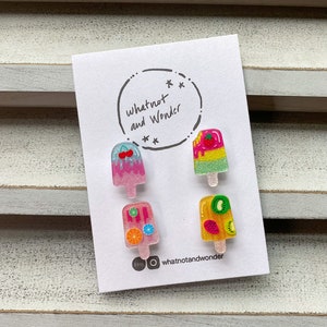 Hearing Aid Charms | Fruit Popsicle Small Sparkly Hearing Whimsy Set | Hearing Aid Jewelry | Hearing Aid Earrings | Hearing Aid Accessories