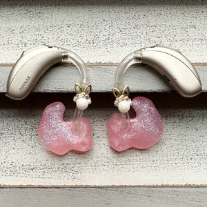 Hearing Aid Jewelry | Bunny Bauble Hearing Aid Whimsy | Easter Spring | Adults Kids | RIC BTE Hearing Aid Charms | Earrings | Accessories