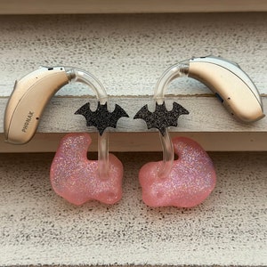 Hearing Aid Charms | Halloween Bat Hearing Aid Whimsy | Halloween | Hearing Aid Jewelry | Hearing Aid Earrings | Accessories