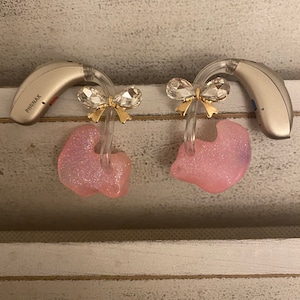 Hearing Aid Jewelry | Bow Bauble Hearing Aid Whimsy | RIC BTE Hearing Aid Earrings | Hearing Aid Bows | Hearing Aid Charms | Accessories