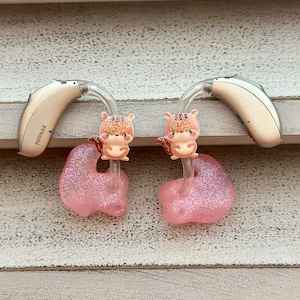 Hearing Aid Charms | Glitter Chipmunk Hearing Aid Whimsy Set | Squirrel | Hearing Aid Jewelry | Hearing Aid Earrings | Accessories