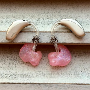 Hearing Aid Charms | Spider Bauble Hearing Aid Whimsy Set | Adults Kids | RIC BTE Hearing Aid Jewelry | Hearing Aid Earrings | Accessories