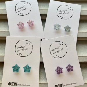 Hearing Aid Charms | Glitter Stars Hearing Aid Whimsy Set | Hearing Aid Jewelry | Hearing Aid Earrings | Hearing Aid Accessories