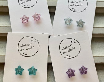 Hearing Aid Charms | Glitter Stars Hearing Aid Whimsy Set | Hearing Aid Jewelry | Hearing Aid Earrings | Hearing Aid Accessories