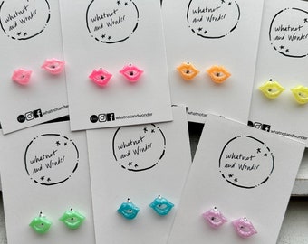 charms pour prothèses auditives | Ensemble fantaisie lèvres baiser scintillant | Adultes Enfants | Contour contour RIC | Saint-Valentin | Bijoux | Boucles d'oreilles | Accessoires | Cadeau