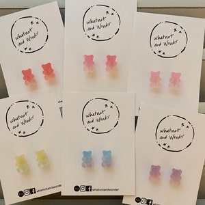 Hearing Aid Charms | Frosted Ombré Gummy Bear Hearing Aid Whimsy Set | Hearing Aid Jewelry | Hearing Aid Earrings | Hearing Aid Accessories