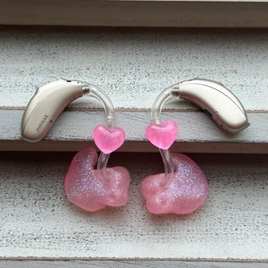 Hearing Aid Charms |  Heart Hearing Aid Whimsy Set | Hearing Aid Jewelry | Hearing Aid Earrings | Hearing Aid Accessories