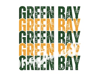 Green Bay Green and Yellow Gold Football Sublimation File, Instant Download, Digital File