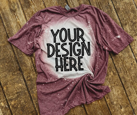 Bleached Heather Maroon Gildan 