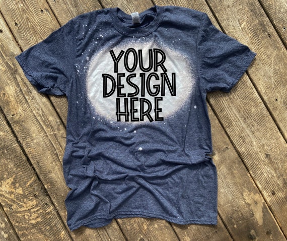 Bleached Heather Navy Gildan Softstyle 