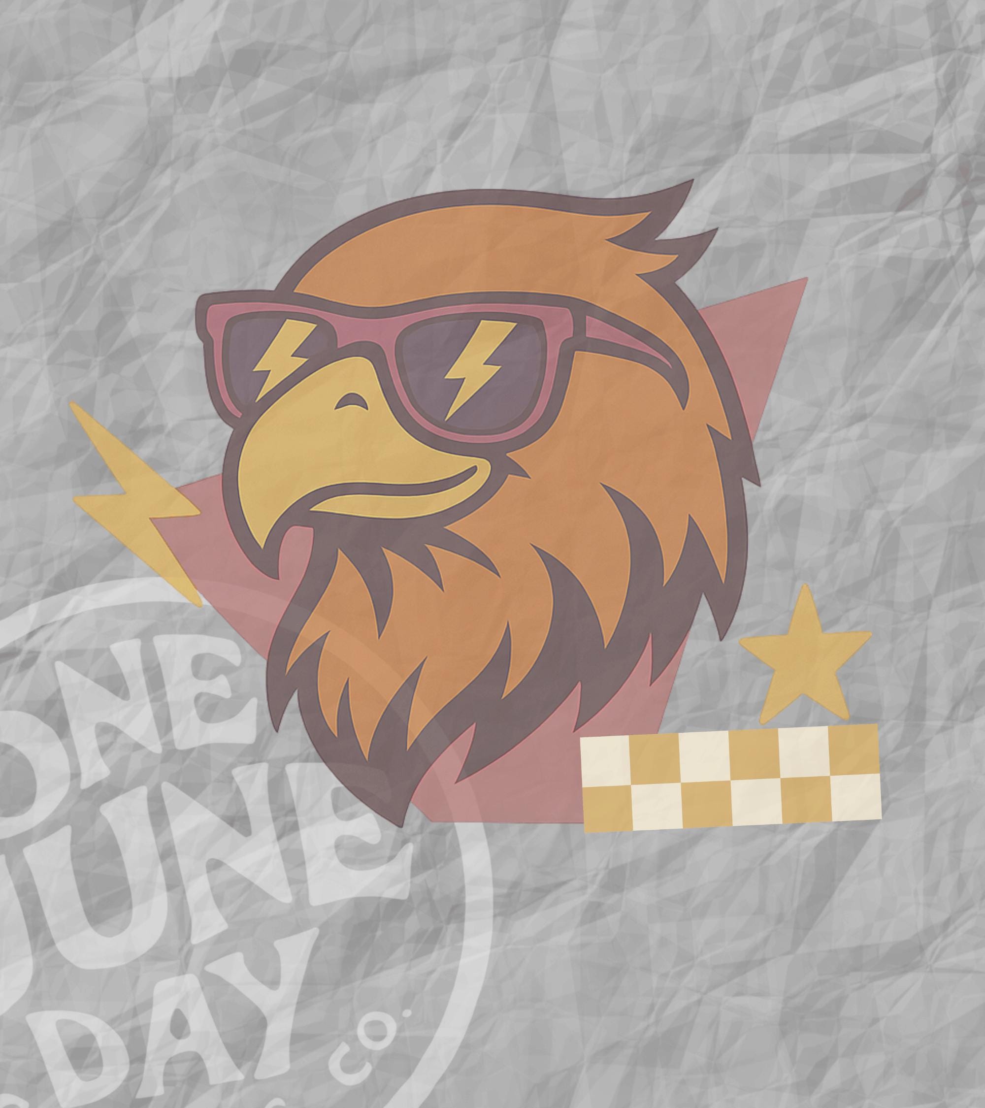 Hawks Mascot High School Custom PNG Retro Vintage 80s 90s Neon T-Shirt Graphic Transparent PNG Digital Download
