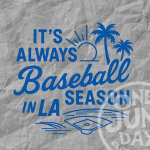 Los Angeles Baseball SVG | Vintage LA Baseball Clipart | Dodgers Inspired Graphic | LA Sports Team Cricut File | West Coast Baseball Design
