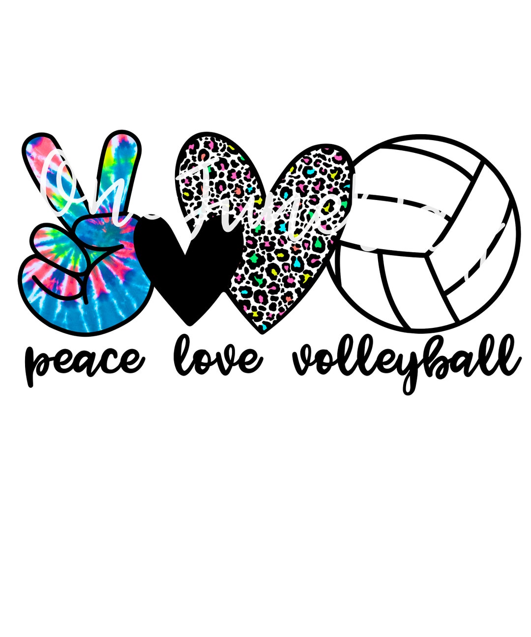 Peace Love Volleyball PNG PNG File for Sublimate Tie Dye - Etsy