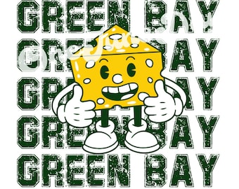 Green Bay Green and Yellow Gold Football Sublimation File, Instant Download, Digital File