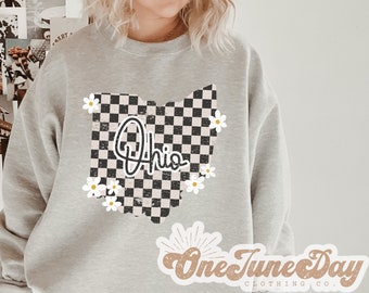 Distressed Checkerboard Daisy Daisies Ohio PNG
