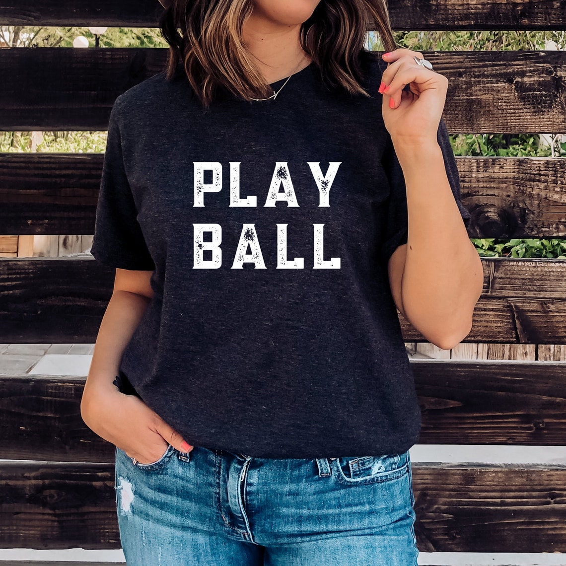 Play Ball Baseball Tshirt for Women Baseball Tee Etsy
