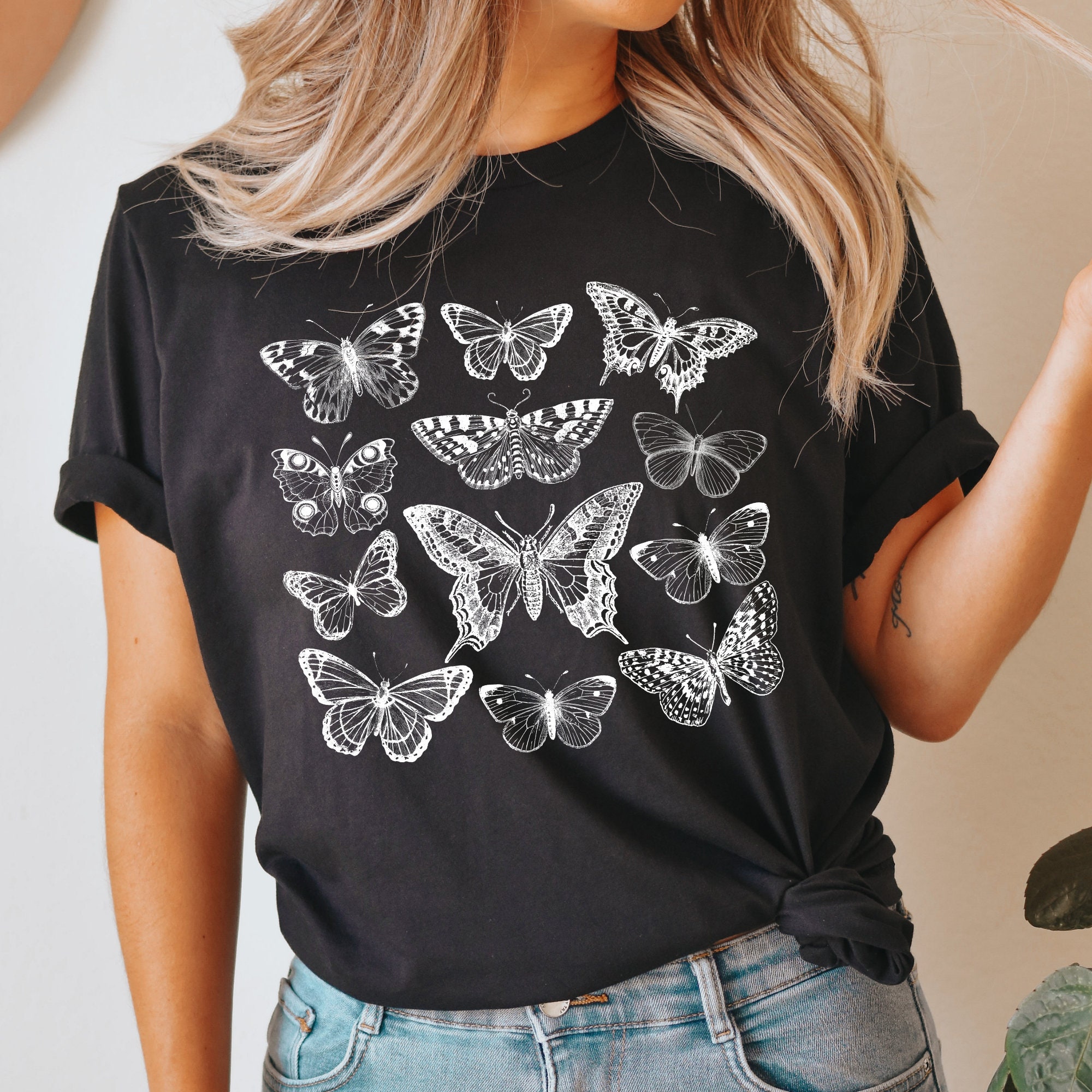 Vintage Butterfly Collage T-Shirt Butterfly Lover Tee | Etsy