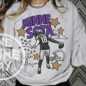 Minnesota Football Digital Download | 90s Vikings Cartoon Style | Retro Game Day PNG | Instant Download for Sublimation, Print, Merch