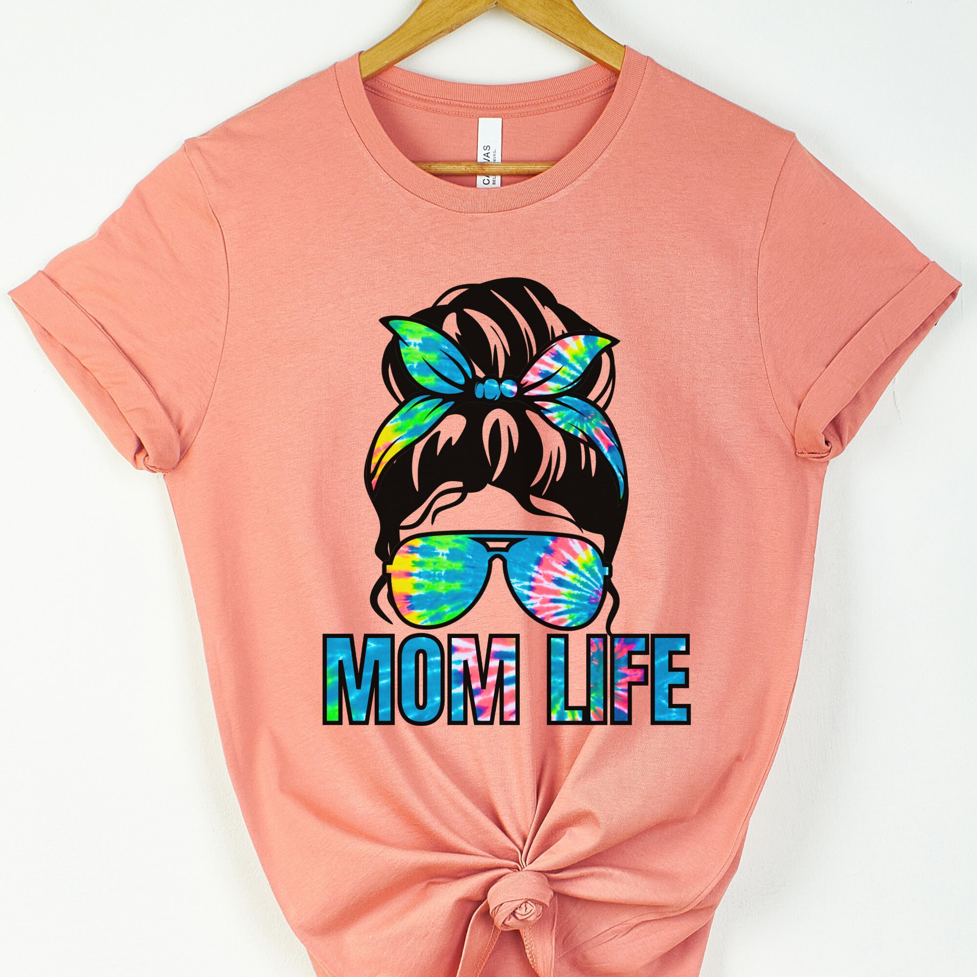 Mom Life Tie Dye Mom Bun Shirt Tie Dye Mom Shirts Tie Dye | Etsy