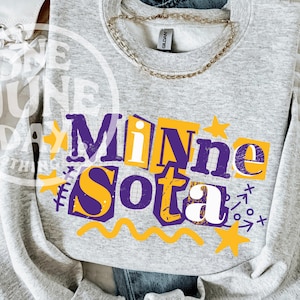 Minnesota Football Digital Download | 90s Vikings Cartoon Style | Retro Game Day PNG | Instant Download for Sublimation, Print, Merch