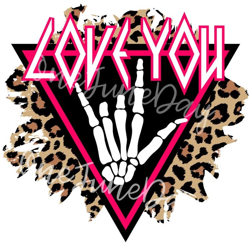 Valentines PNG, Rock Band PNG, Leopard Print Valentine PNG for Sublimation, Sublimation File image 1